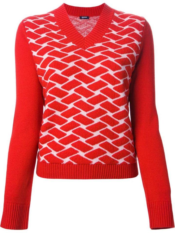 Jil Sander Navy Check Knit Jumper