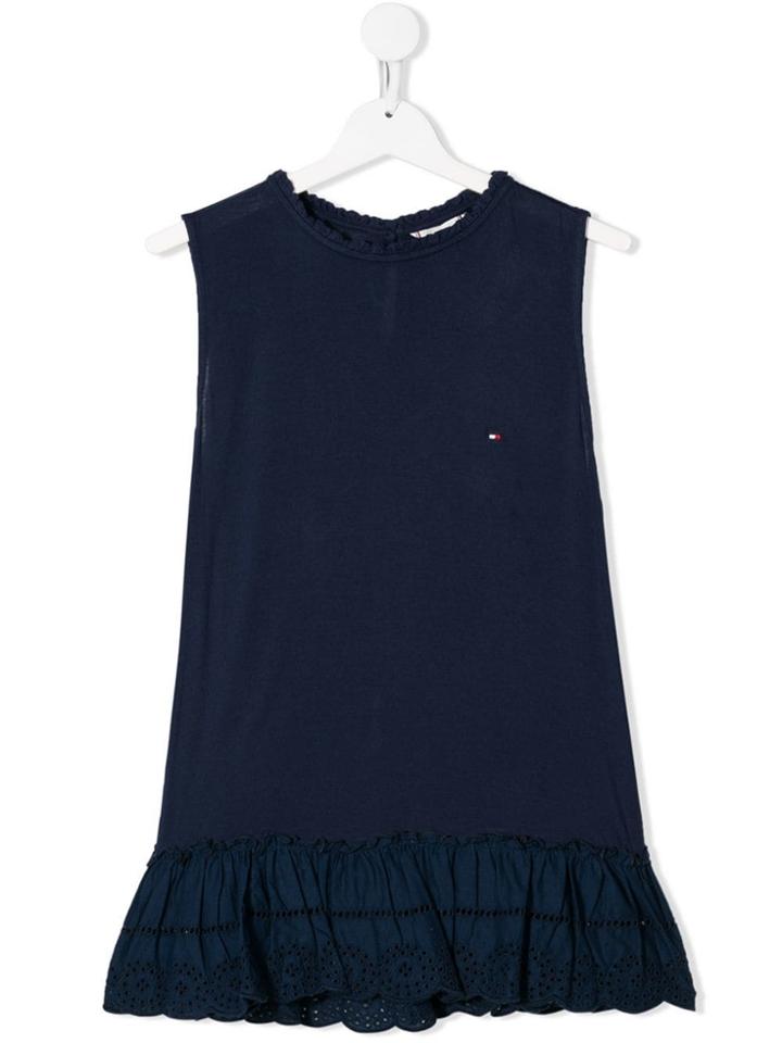 Tommy Hilfiger Junior Teen Peplum Hem Longline Top - Blue