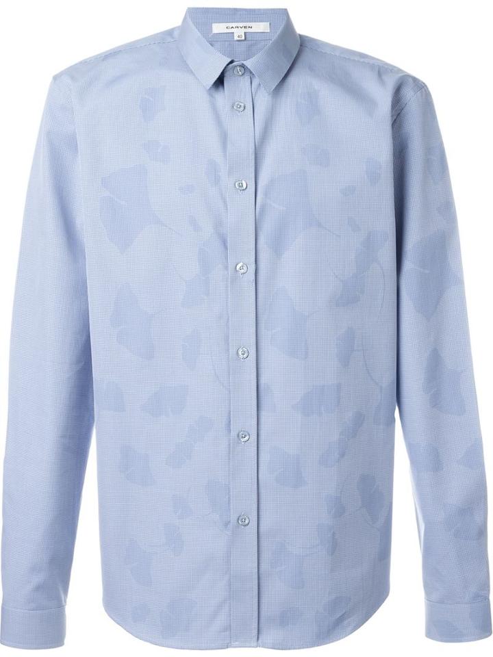 Carven Checked Tonal Print Shirt