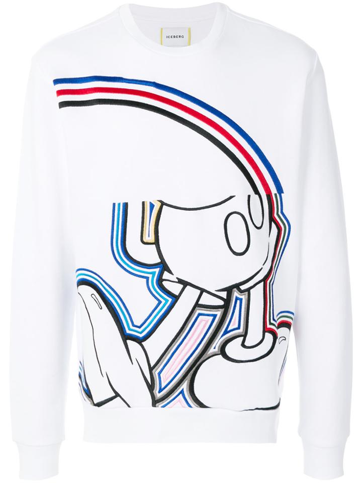 Iceberg Mickey Embroidered Sweatshirt - White