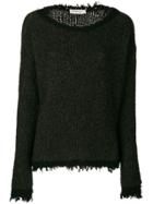 Lamberto Losani Ribbed Textured Edge Sweater - Green