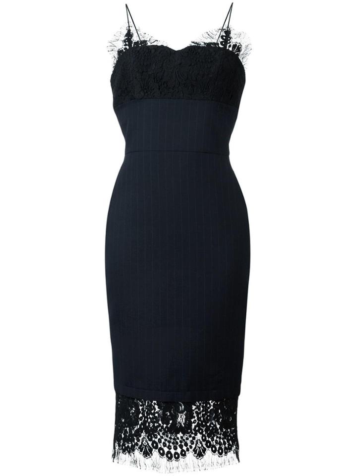 Victoria Beckham Lace-trimmed Fitted Dress - Blue