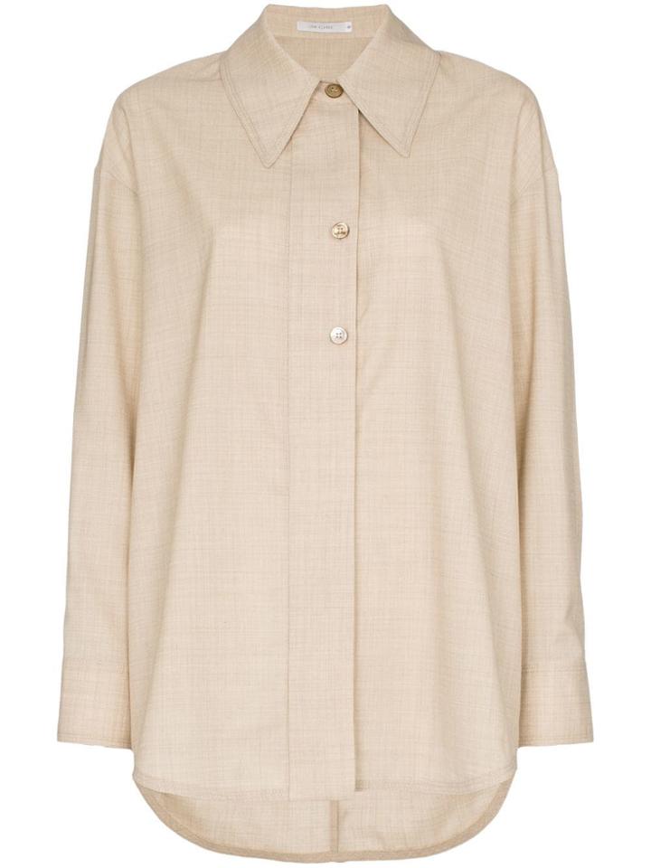 Low Classic Oversized Wool Shirt - Neutrals