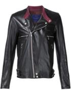 Undercover Biker Jacket, Men's, Size: 2, Blue, Cupro/cotton/nylon/sheep Skin/shearling