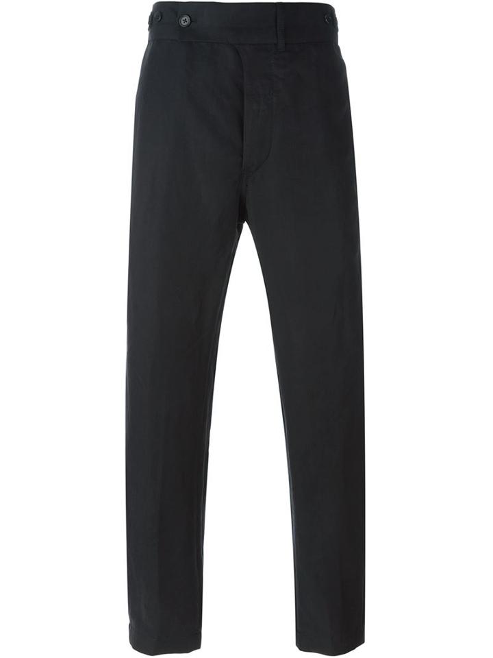 Ann Demeulemeester Tapered Trousers, Men's, Size: M, Black, Ramie/silk/cotton