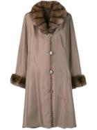 Liska Fur Collar Coat - Brown
