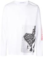 Calvin Klein Jeans Flag Print Jumper - White