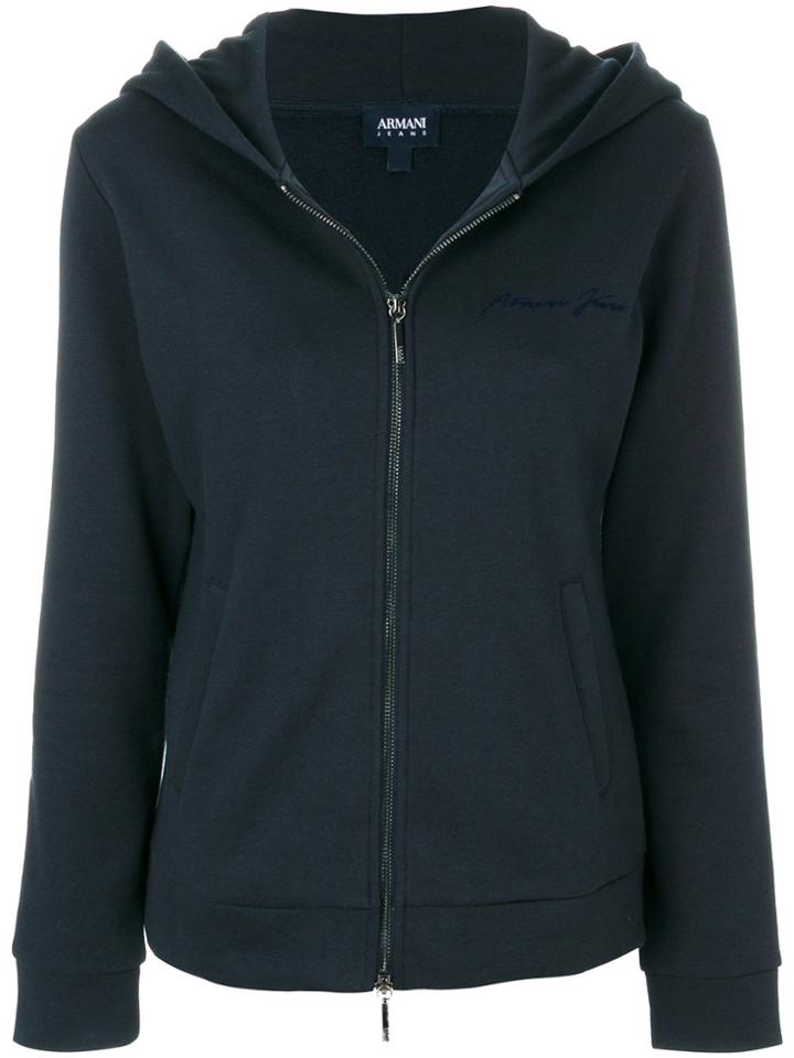 Armani Jeans Hooded Zip-up Jacket - Blue