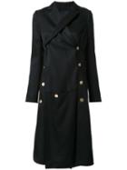 Proenza Schouler Asymmetric Coat, Women's, Size: 4, Black, Cotton/wool