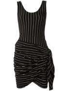 Amir Slama Striped Beach Dress, Women's, Size: Medium, Black, Cotton