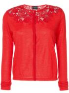 Giambattista Valli Open Embroidery Cardigan - Red