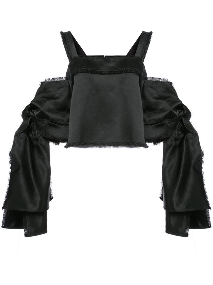Leal Daccarett Off Shoulder Top With Bow Sleeves - Black