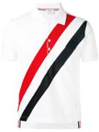 Thom Browne - Diagonal Stripe Polo Shirt - Men - Cotton - 1, White, Cotton