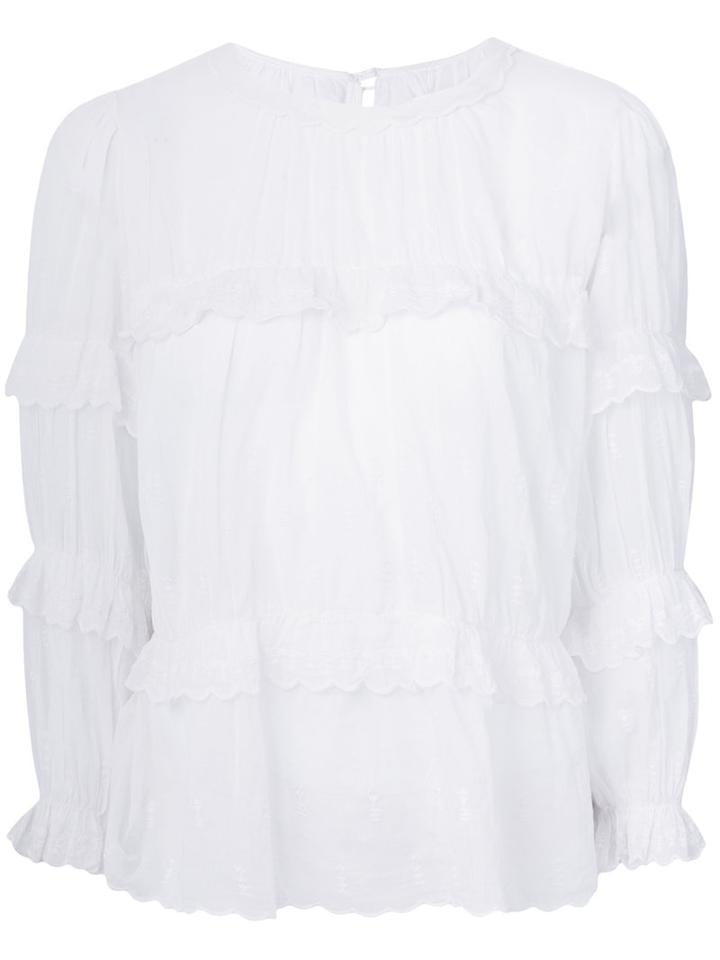 Isabel Marant Étoile - Ruffled Top - Women - Cotton - 42, White, Cotton