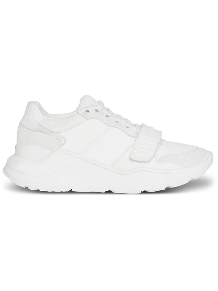 Burberry Suede, Neoprene And Leather Sneakers - White