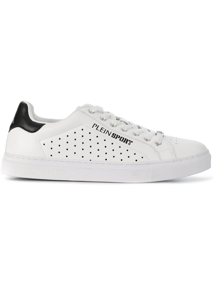 Plein Sport Perforated Detailing Lace-up Sneakers - White
