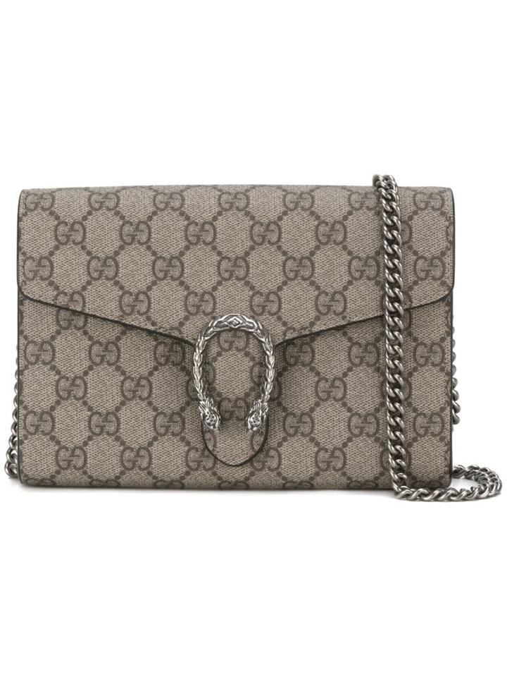Gucci Gg Supreme Chain Wallet - Neutrals