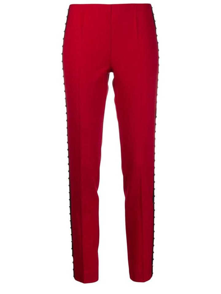 P.a.r.o.s.h. Stud-embellished Skinny Trousers - Red
