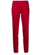 P.a.r.o.s.h. Stud-embellished Skinny Trousers - Red