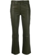 Theory Straight Cropped Trousers - Green