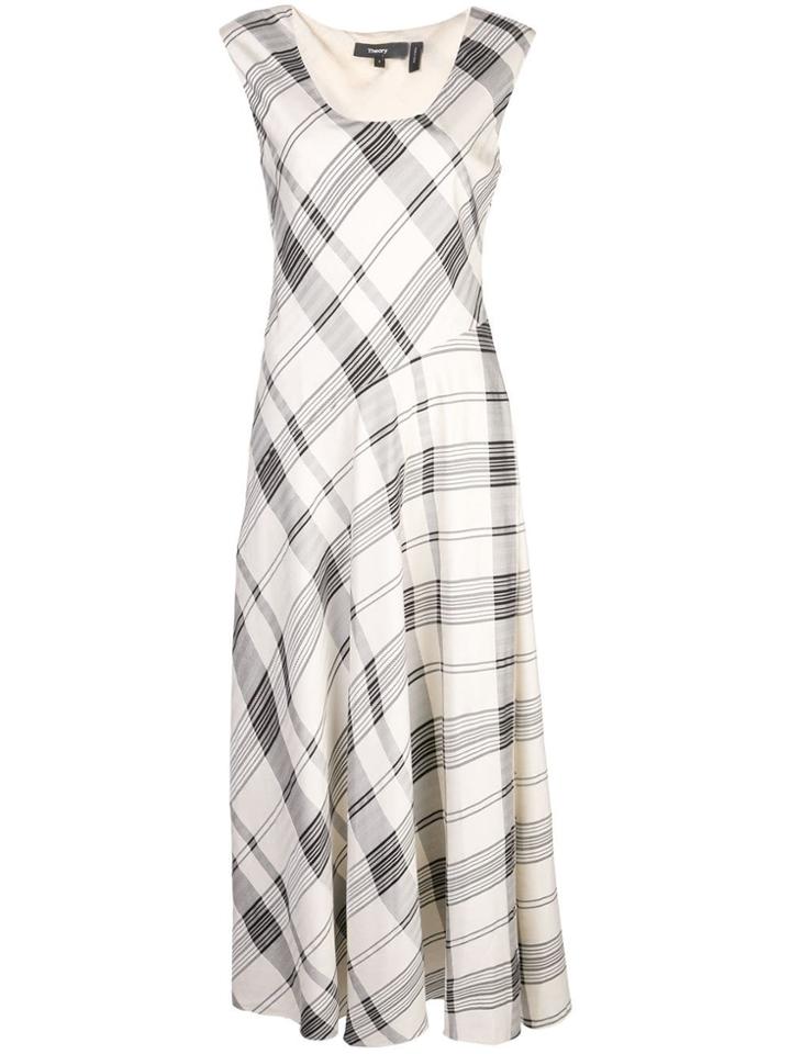 Theory Plaid Day Dress - White