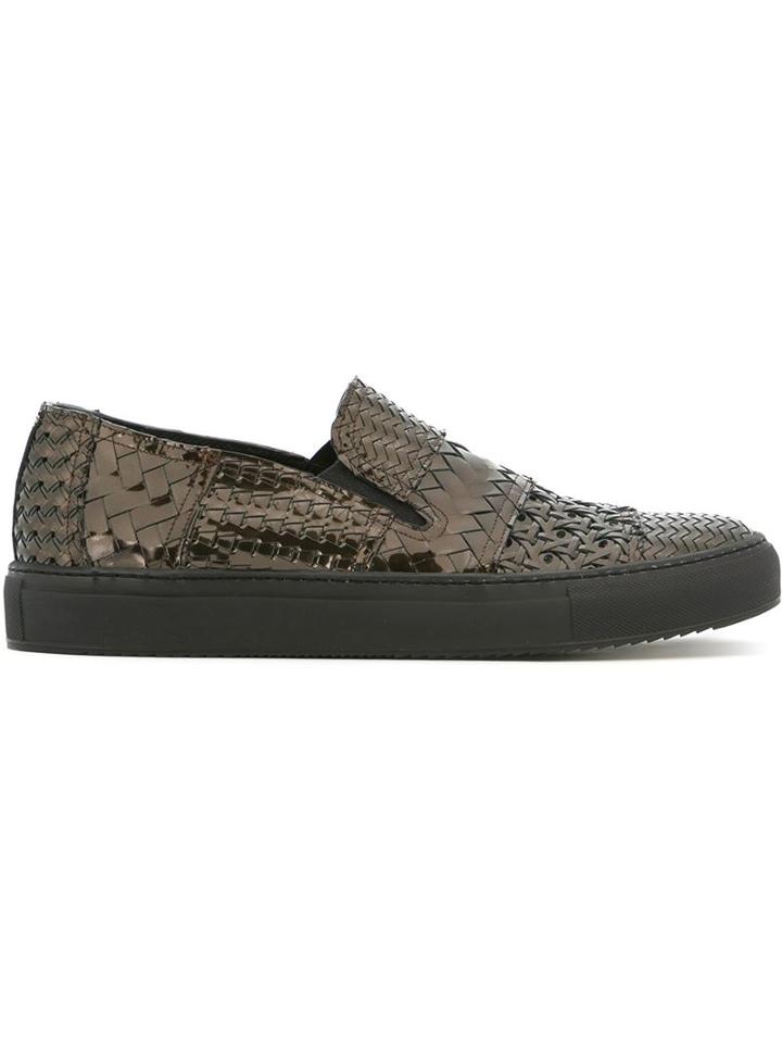 Raparo Woven Loafers, Men's, Size: 42.5, Grey, Leather/rubber