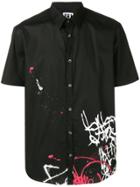 Les Hommes Urban Grafitti Print Shirt - Black