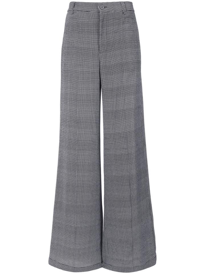 Reinaldo Lourenço Pied De Poule Wide Leg Trousers - Black