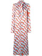 Aalto Striped Maxi Shirt Dress - Red