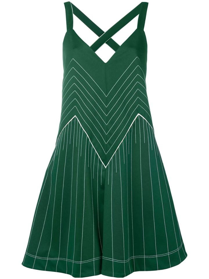 Valentino Vltn Hammered Satin Dress - Green