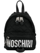 Moschino Mini Quilted Logo Backpack - Black