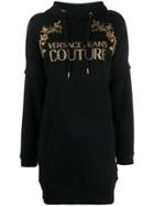 Versace Jeans Couture Baroque Longline Hoodie - Black