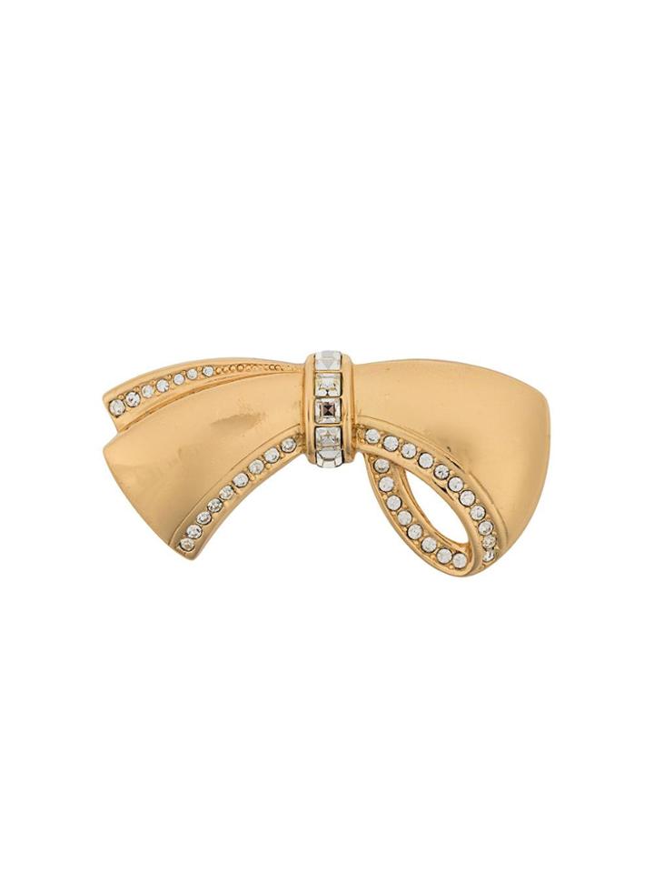 Christian Dior Pre-owned 1980s Bow Brooch - Gold