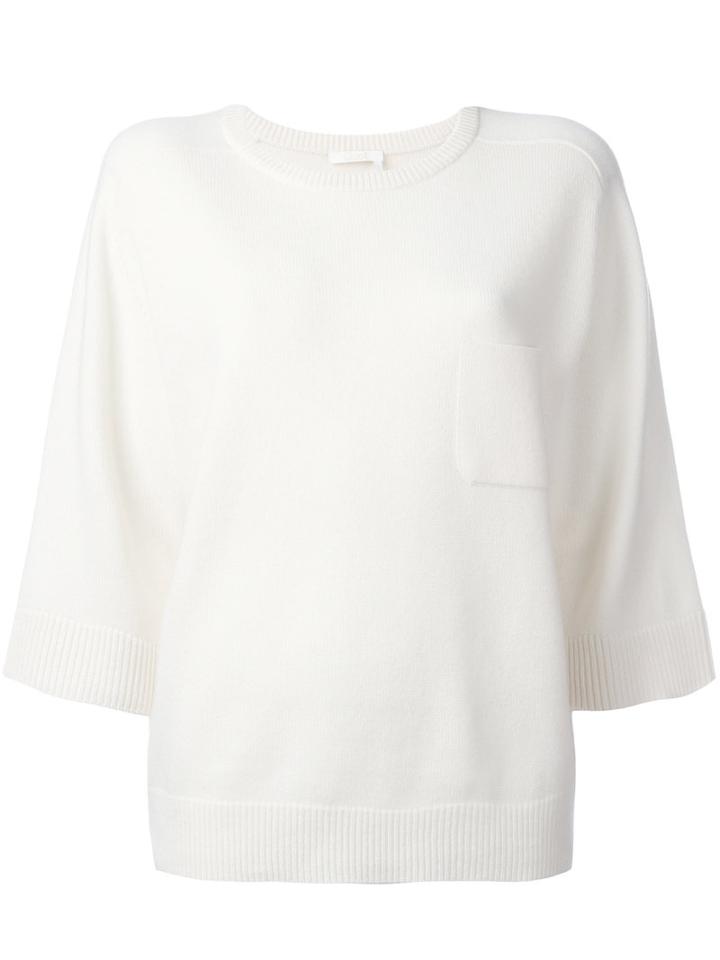 Chloé - Patch Pocket Jumper - Women - Cashmere - M, Nude/neutrals, Cashmere