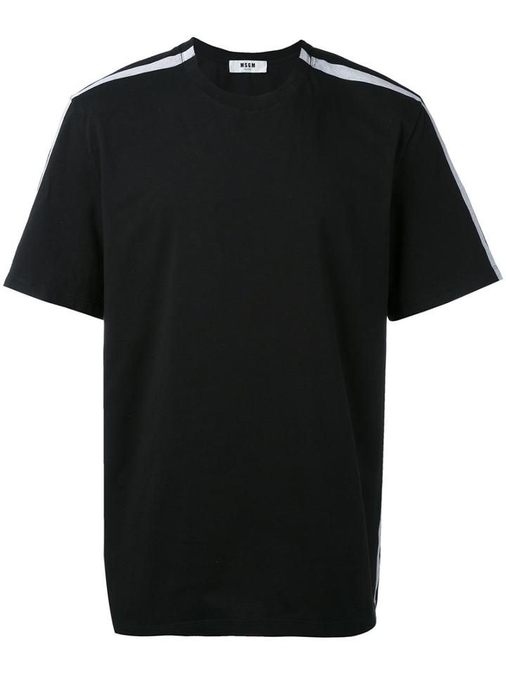 Msgm - Side Stripe T-shirt - Men - Cotton - L, Black, Cotton
