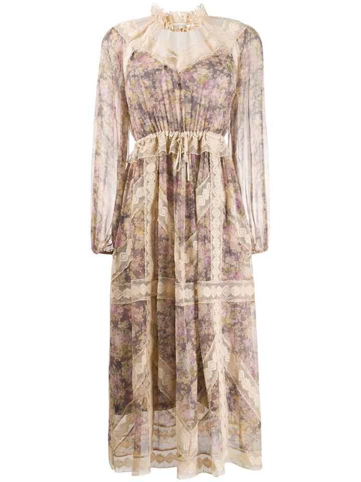 Zimmermann Floral Print Day Dress - Purple