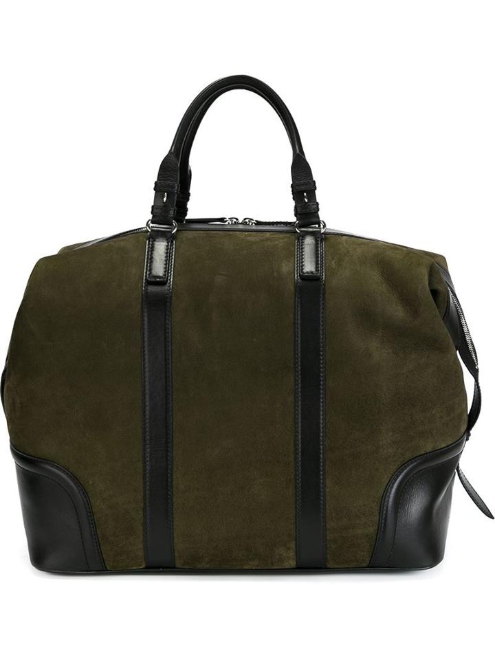 Dsquared2 Zipped Up Weekender Luggage, Green, Leather