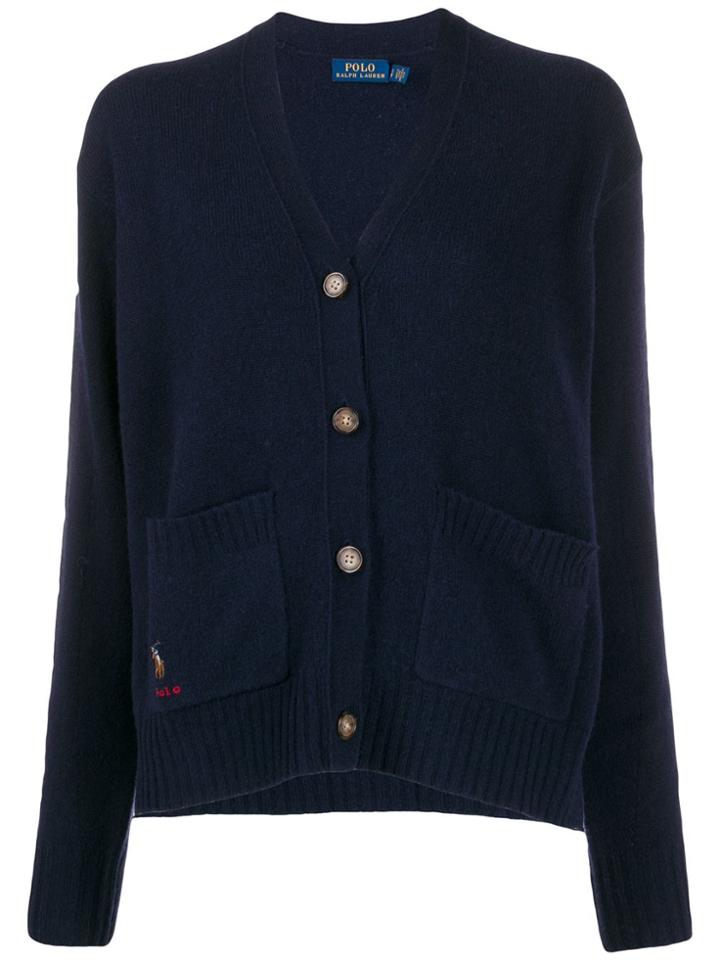 Polo Ralph Lauren Embroidered Pony Straight-fit Cardigan - Blue