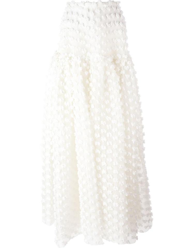 Rochas Textured Skirt, Women's, Size: 42, Nude/neutrals, Polyamide/silk