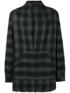 Andrea Ya'aqov Checked Mandarin Collar Shirt - Grey