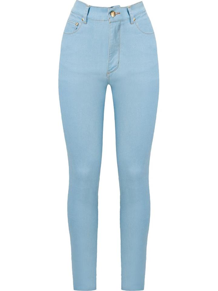 Amapô High Waist Skinny Jeans, Women's, Size: 46, Blue, Cotton/spandex/elastane