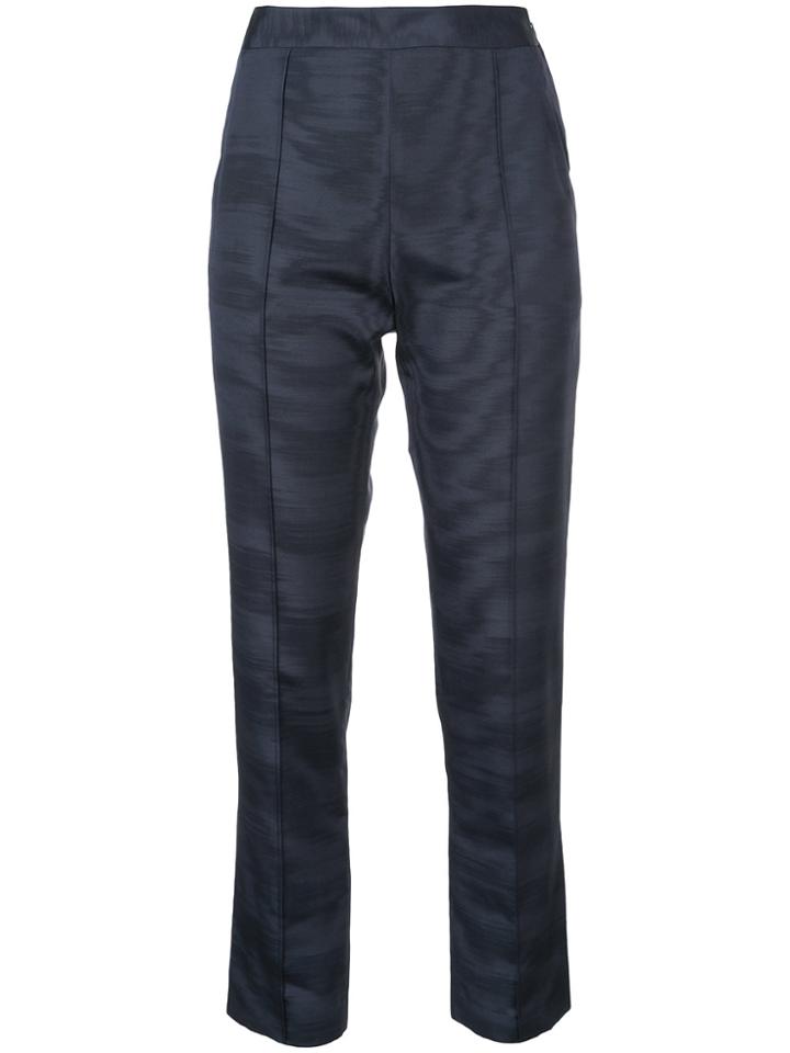 Rosie Assoulin Tonal Brush Effect Tailored Trousers - Blue