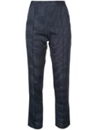 Rosie Assoulin Tonal Brush Effect Tailored Trousers - Blue