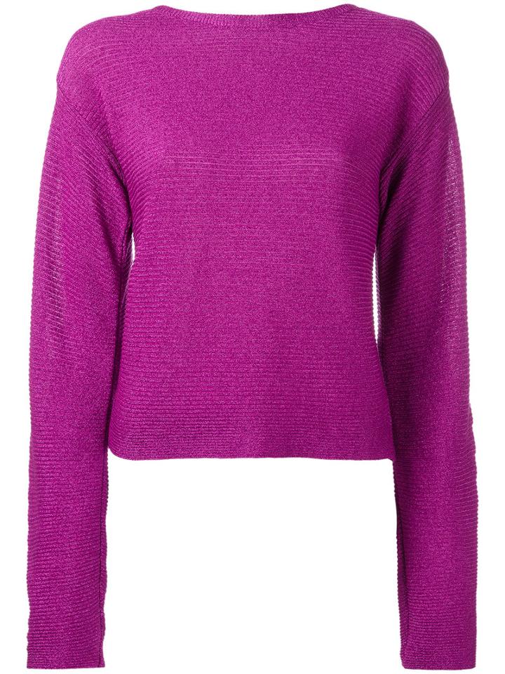 Mugler Cropped Jumper, Women's, Size: 36, Pink/purple, Cotton/polyester/viscose