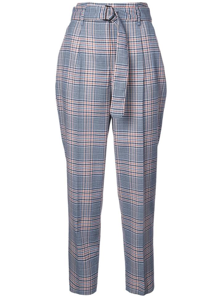 Akris Punto Checked High Waisted Trousers - Blue