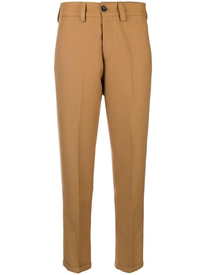 Pt01 Tailored Cropped Trousers - Brown