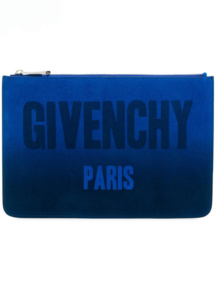 Givenchy Degrade Logo Pouch - Blue