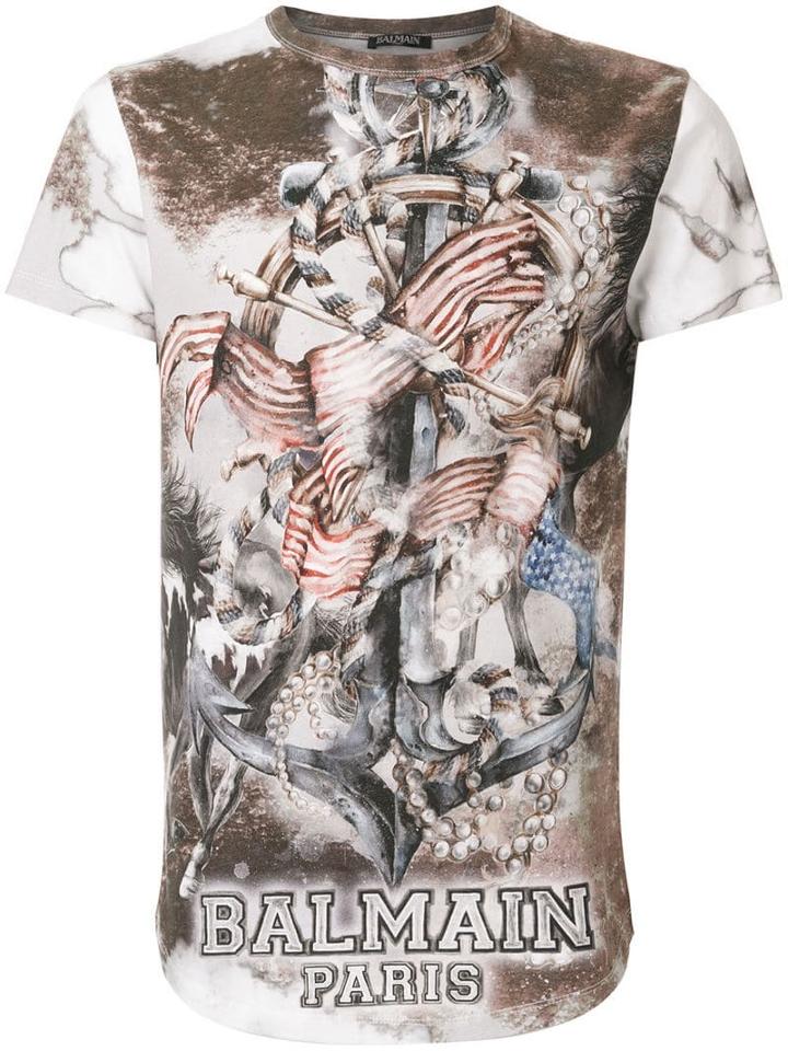 Balmain Printed T-shirt - Neutrals