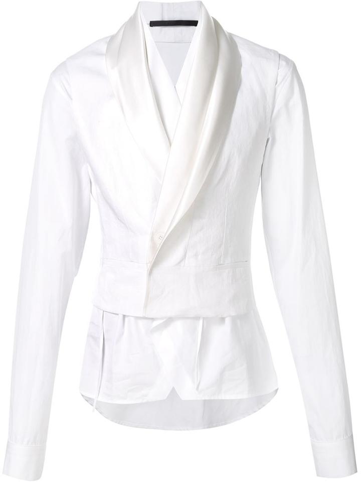 Haider Ackermann - Shawl Collar Cropped Blazer - Men - Cotton/rayon - S, White, Cotton/rayon