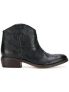 P.a.r.o.s.h. Low Heel Cowboy Boots - Black